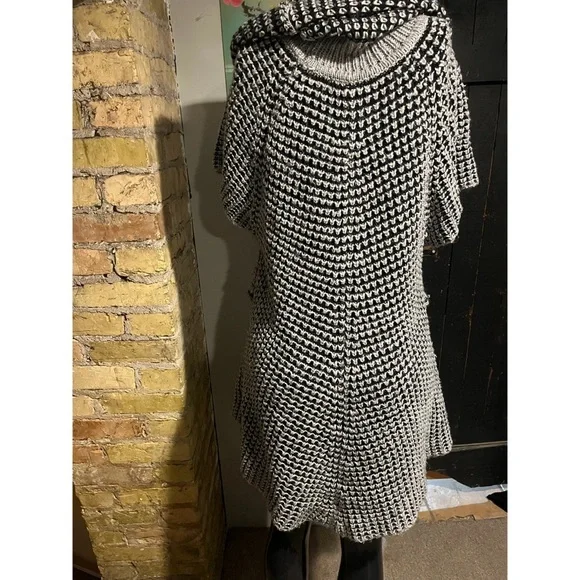 Orange Chunky Knit Sweater Dress with Pockets - Picture 4 of 4